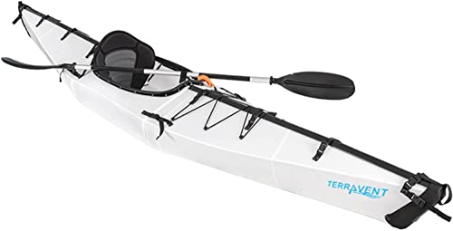 TERRAVENT K1 Faltkajak, Faltbares Kajak, Tragbares Faltkajak, Leicht, Stabil und Langlebig für Lake...