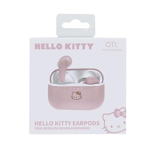 OTL Technologies Hello Kitty Wireless Bluetooth V5.0 Kopfhörer für Kinder, mit Ladegehäuse, Rosa