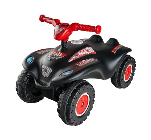 BIG Bobby Car Quad Racing (schwarz-rot) - Kinder-Rutschauto ab 3 Jahre mit Lenker, Hupe und...