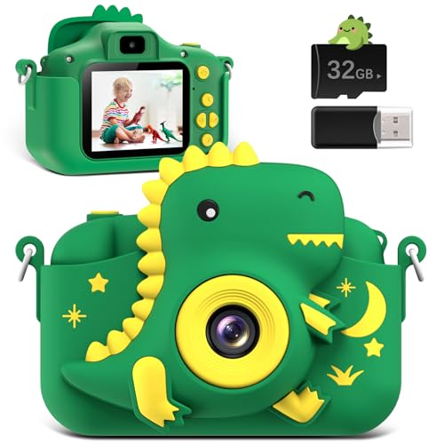 GREENKINDER Kinderkamera,2.0”-Bildschirm Kinder Kamera mit 32GB Karte, 20MP & 1080P HD Selfie...