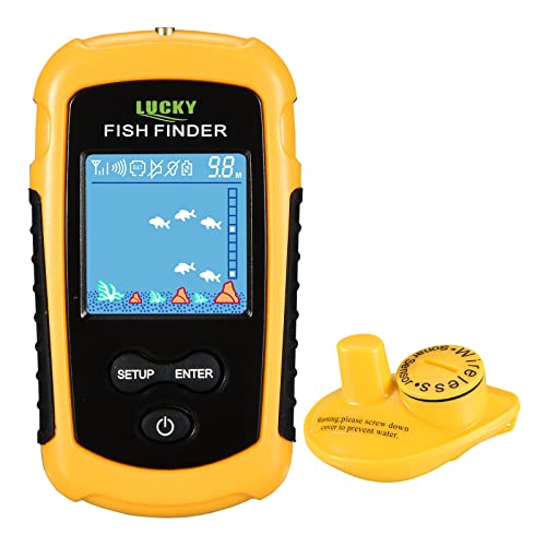 LUCKY Fischfinder Wireless Farbe Tragbarer Portable Angeln Sonar Sensor LCD Tiefe Finder Echolot