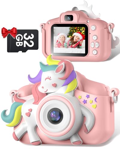 Kinderkamera, Gofunly Kinder Kamera 1080P 2,0-Zoll-Bildschirm Selfie Digitalkamera mit 32GB-Karte...