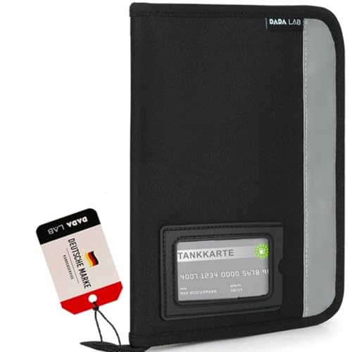 DADA LAB Fahrzeugmappe A5 Handschuhfach Organizer Auto, 4 Fach Stauraum, Reflektionsstreifen,...