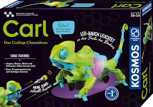 Kosmos 621391 Carl - Das Coding-Chamäleon, Roboter-Chamäleon mit Farbwechsel-Effekt, Codieren für...