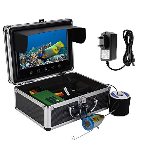 Bewinner Tragbare Unterwasserfischerkamera mit Tragetasche 9 Zoll TFT Monitor 30 LEDs 1000TVL HD...