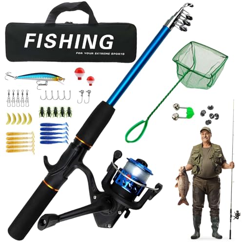 Angelruten - teleskopangel | kombination au | Angelruten-Set | welsrute mit rolle | Tragbare...