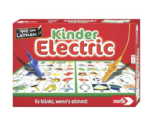 noris Kinder Electric Lernspiel – Zuordnungsspiel mit Lichtsignal bei richtiger Antwort, 12...